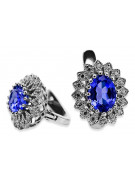 Timeless 14K White Gold Earrings Adorned with Brilliant Sapphires vec125w