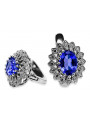 "vec125w, Boucles d'oreilles saphir en or blanc 14 carats 585" Vintage