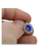 Timeless 14K White Gold Earrings Adorned with Brilliant Sapphires vec125w