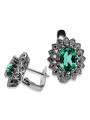 Chic 14K White Gold Earrings with Emerald Accents vec125w