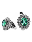 Chic 14K White Gold Earrings with Emerald Accents vec125w