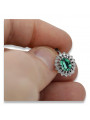 Chic 14K White Gold Earrings with Emerald Accents vec125w