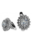 "Luxurious 14K White Gold 585 Zirco Earrings VEC125W" Vintage