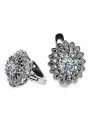 "Luxurious 14K White Gold 585 Zirco Earrings VEC125W" Vintage