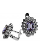 Or blanc 14 carats, Boucles d'oreilles alexandrites luxueuses 585 vec125w. Vintage