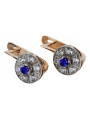 Vintage rose pink 14k 585 gold sapphire earrings vec161rw Vintage