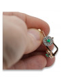 Vintage rose pink 14k 585 gold emerald earrings vec161rw Vintage