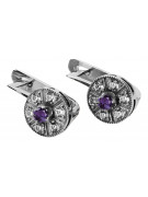 "Or Blanc 14 carats, Boucles d'Oreilles Vintage Alexandrite vec161w" Vintage