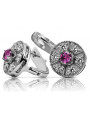 Classic 14K White Gold Earrings with Vintage Amethyst Insets vec161w