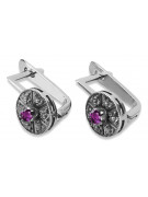 Classic 14K White Gold Earrings with Vintage Amethyst Insets vec161w