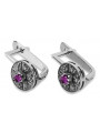 Classic 14K White Gold Earrings with Vintage Amethyst Insets vec161w