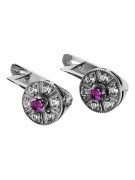 Boucles d'oreilles en améthyste de style vintage en or blanc 14 carats 585 vec161w Vintage