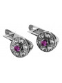 Classic 14K White Gold Earrings with Vintage Amethyst Insets vec161w