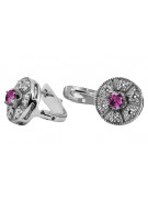 Classic 14K White Gold Earrings with Vintage Amethyst Insets vec161w