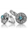 14K White Gold Vintage-Style Aquamarine Earrings vec161w