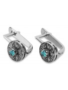 14K White Gold Vintage-Style Aquamarine Earrings vec161w