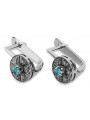 14K White Gold Vintage-Style Aquamarine Earrings vec161w