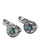 14K White Gold Vintage-Style Aquamarine Earrings vec161w