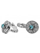 14K White Gold Vintage-Style Aquamarine Earrings vec161w