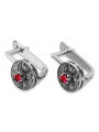 Or blanc 14 carats avec des boucles d'oreilles rubis vintage vec161w Vintage