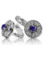 "Timeless 14K White Gold and Sapphire Vintage Earrings vec161w" Vintage