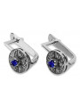 "Timeless 14K White Gold and Sapphire Vintage Earrings vec161w" Vintage