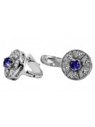 "Timeless 14K White Gold and Sapphire Vintage Earrings vec161w" Vintage