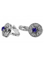 "Timeless 14K White Gold and Sapphire Vintage Earrings vec161w" Vintage