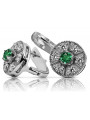 "Timeless 14K White Gold and Emerald Earrings vec161w" Vintage