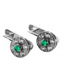 "Timeless 14K White Gold and Emerald Earrings vec161w" Vintage