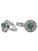 "Timeless 14K White Gold and Emerald Earrings vec161w" Vintage