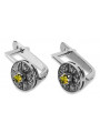 "VEC161W: Timeless Yellow Peridot Encased in 14K White Gold Earrings - Vintage Collection" Vintage