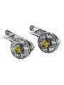 "VEC161W: Timeless Yellow Peridot Encased in 14K White Gold Earrings - Vintage Collection" Vintage