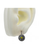 "VEC161W: Timeless Yellow Peridot Encased in 14K White Gold Earrings - Vintage Collection" Vintage