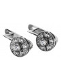 Or blanc 14 carats, Zirco - Boucles d'oreilles vintage splendides vec161w Vintage