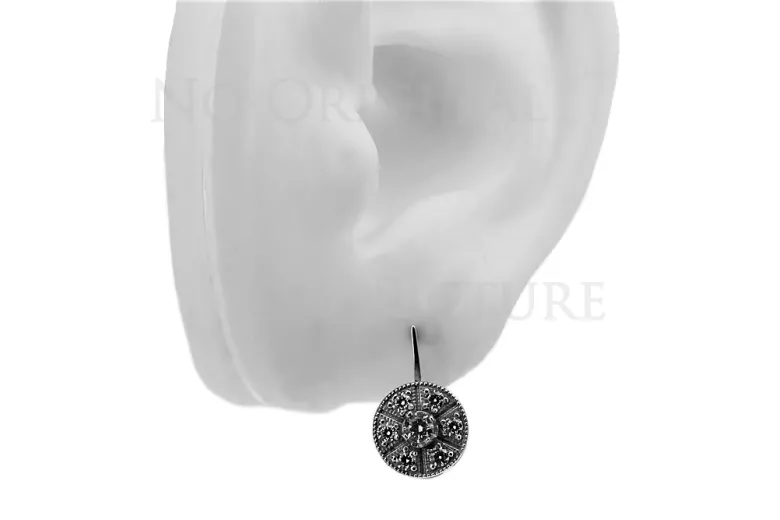 Boucles d'oreilles majestueuses en or blanc 14 carats 585 rétro vec161w Vintage