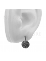 Boucles d'oreilles majestueuses en or blanc 14 carats 585 rétro vec161w Vintage