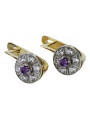 Charming Alexandrite 14K Yellow White Gold Earrings vec161yw