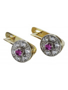 Vintage 14K Yellow & White Gold Amethyst Dangle Earrings vec161yw