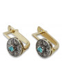 Vintage Charm 14K Yellow White Gold with Aquamarine Accent Earrings vec161yw