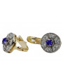 Luxurious Vintage Sapphire Earrings in 14K Yellow White Gold vec161yw