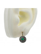 Retro Chic Emerald Earrings in 14K Yellow and White Gold vec161yw