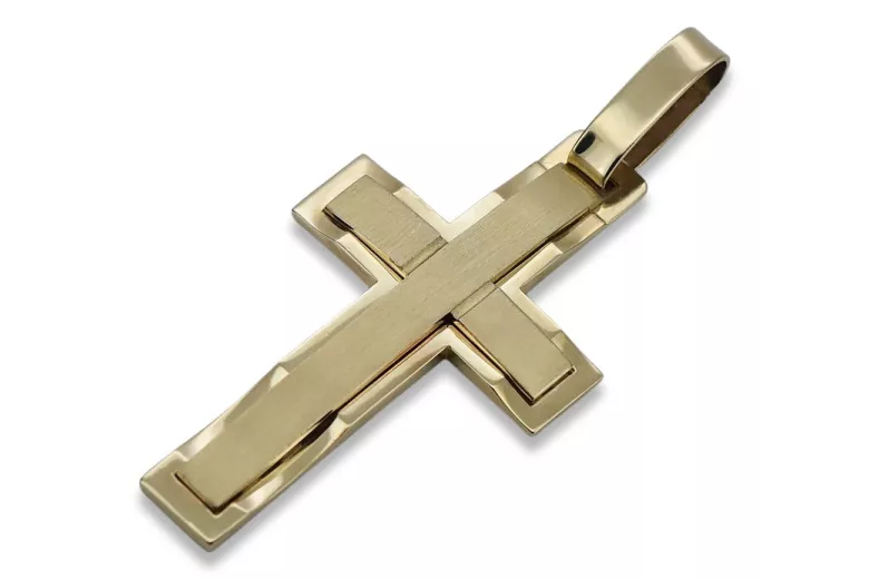 Croix catholique dorée ★ russiangold.com ★ Or 585 333 Petit prix