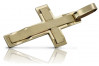 Yellow 14k solid gold Catholic cross ctc022y