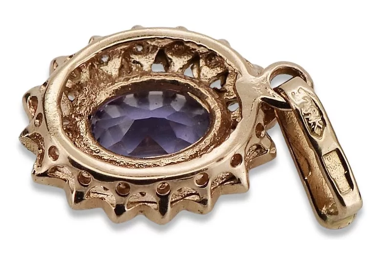 "Pendentif d'Époque en Or 14 Carats Rose avec Alexandrite vpc018" Vintage