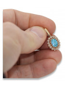 Authentic Vintage Aquamarine Encrusted 14K Rose Gold Pendant vpc018