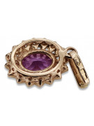 "Echtes Vintage-Roségold 14K mit Amethyst Anhänger vpc018" Vintage