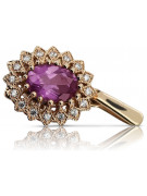 "Echtes Vintage-Roségold 14K mit Amethyst Anhänger vpc018" Vintage