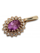 Original 14K Rose Gold Vintage Pendant with Amethyst Gemstone vpc018