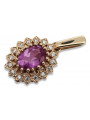 Original 14K Rose Gold Vintage Pendant with Amethyst Gemstone vpc018